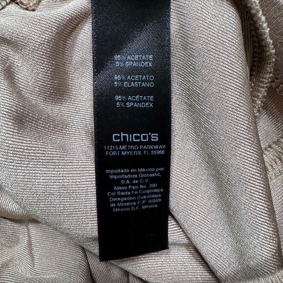 Chicos Travelers Pants 1R 8-M Brown Pull on Elastic Waist Straight Leg High Rise - Picture 13 of 14